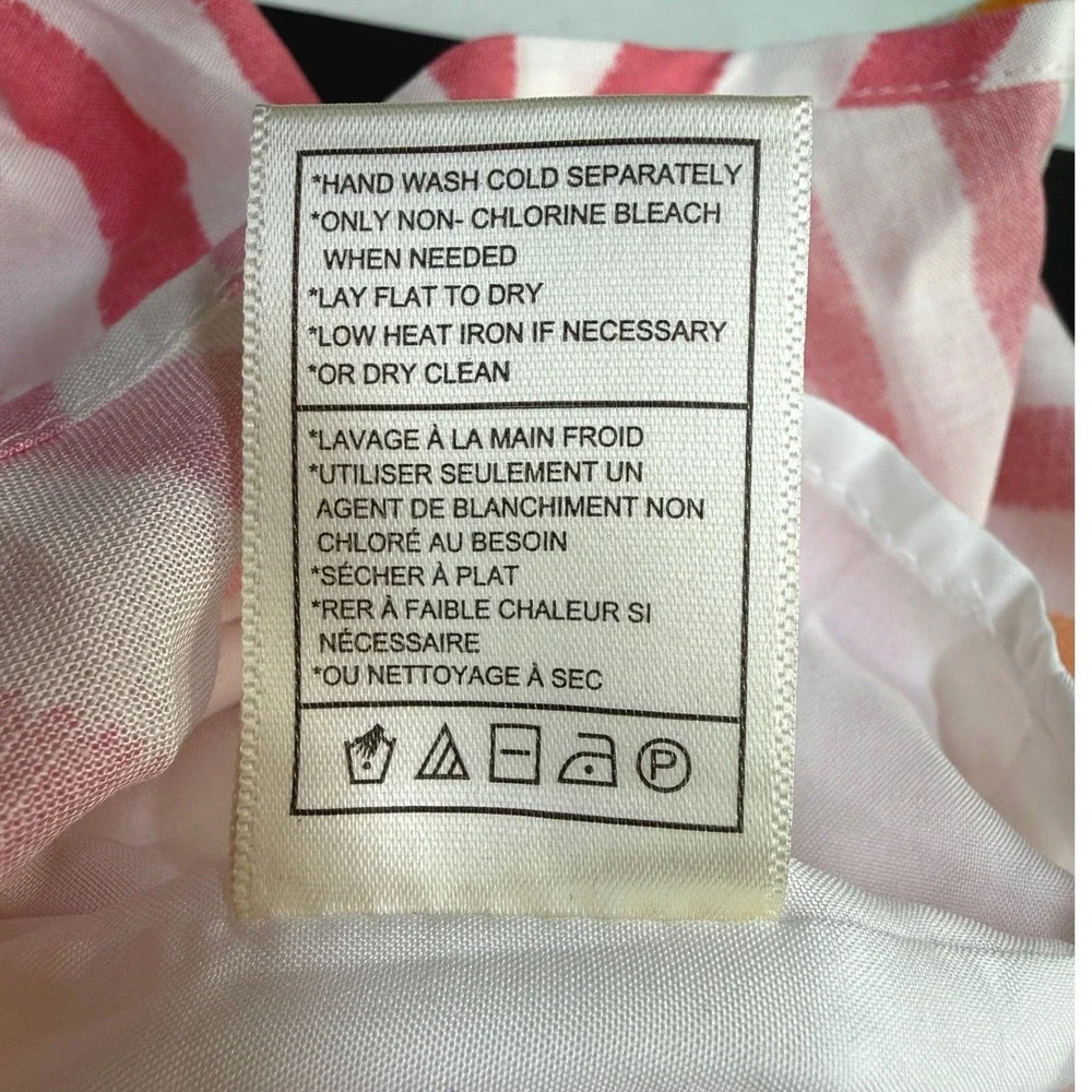 Steve Madden Deyvani Dress Multi Stripe Midi Sun Dress Size 4 Pink Orange Yellow - Picture 10 of 10